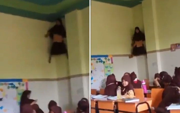 Panjat Tembok Layaknya Spiderman, Bocah SD Ini Viral Dikira Kesurupan