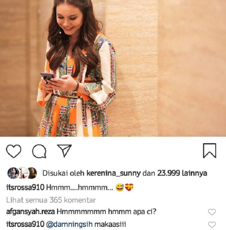 Afgan Berkomentar di Unggahan Rossa