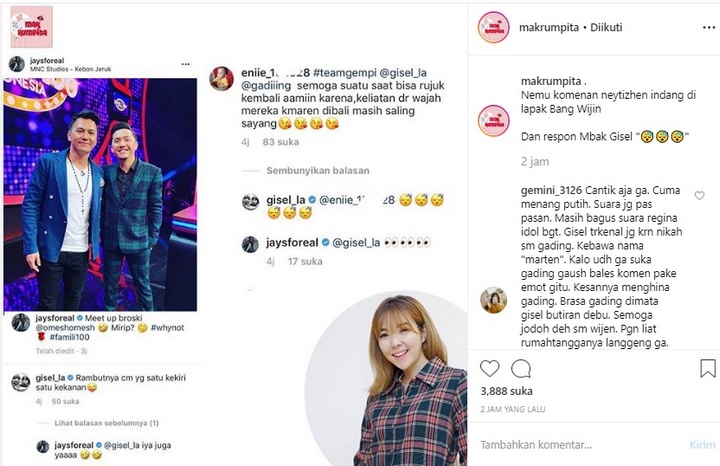 Reaksi Gisel Diminta Rujuk