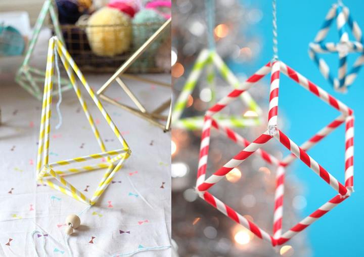 Himmeli Geometric Sculpture Dari Sedotan Warna Warni
