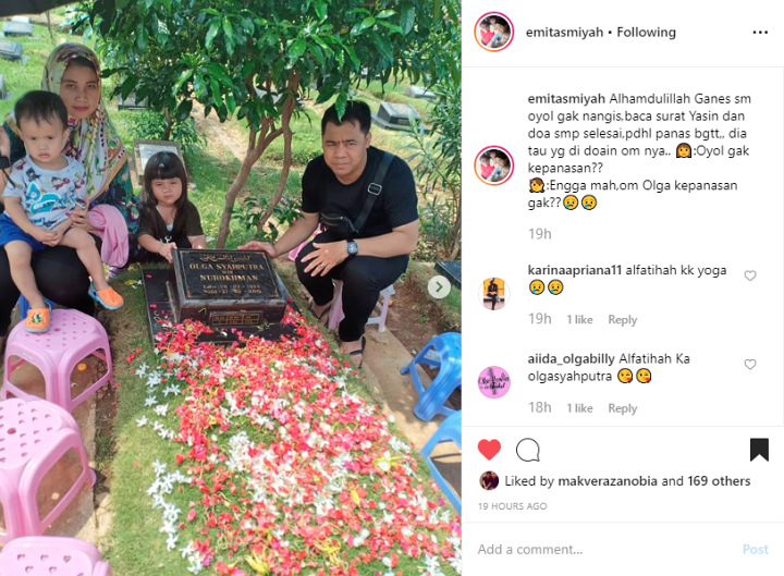 Ucapan Ponakan Kecil Mendiang Olga Syahputra Ini Bikin Terenyuh Saat Kunjungi Makam Sang Paman