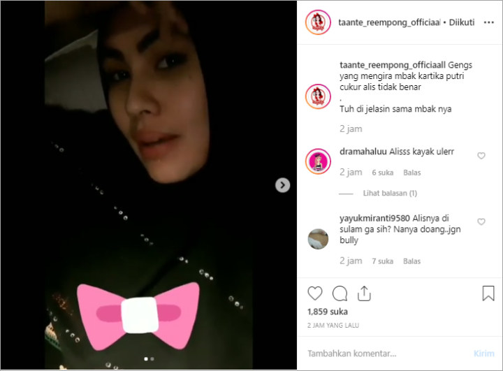 Kartika Putri Beri Klarifikasi Begini Soal Alis Yang Jadi Bahan Gunjingan di Instagram