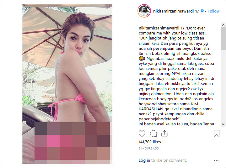 Nikita Mirzani Pamer Seksi Berbikini