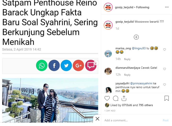 Syahrini Sering Main Ke Apartemen Reino