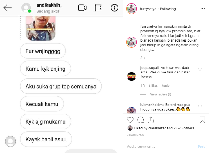 Furry Setya \'Mas Pur\' Dihujat Pakai Kata-Kata Kasar, Netizen Ini Dikecam Netter Lain