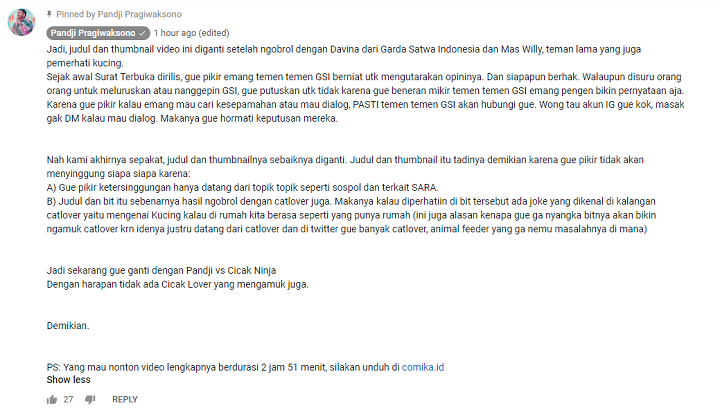 Penjelasan Pandji