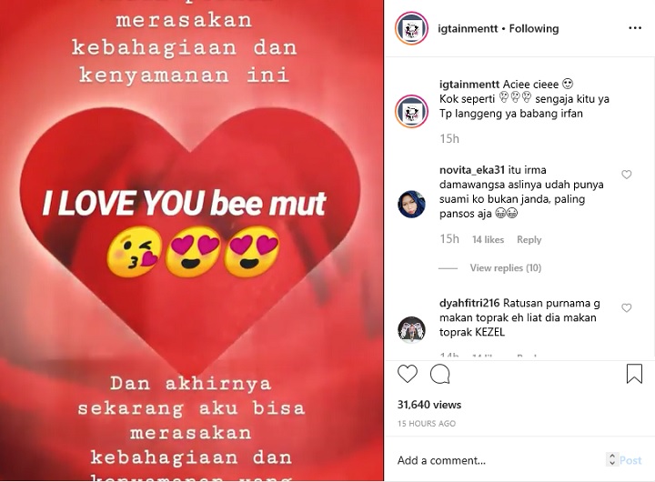 InstaStory Irfan Sbaztian