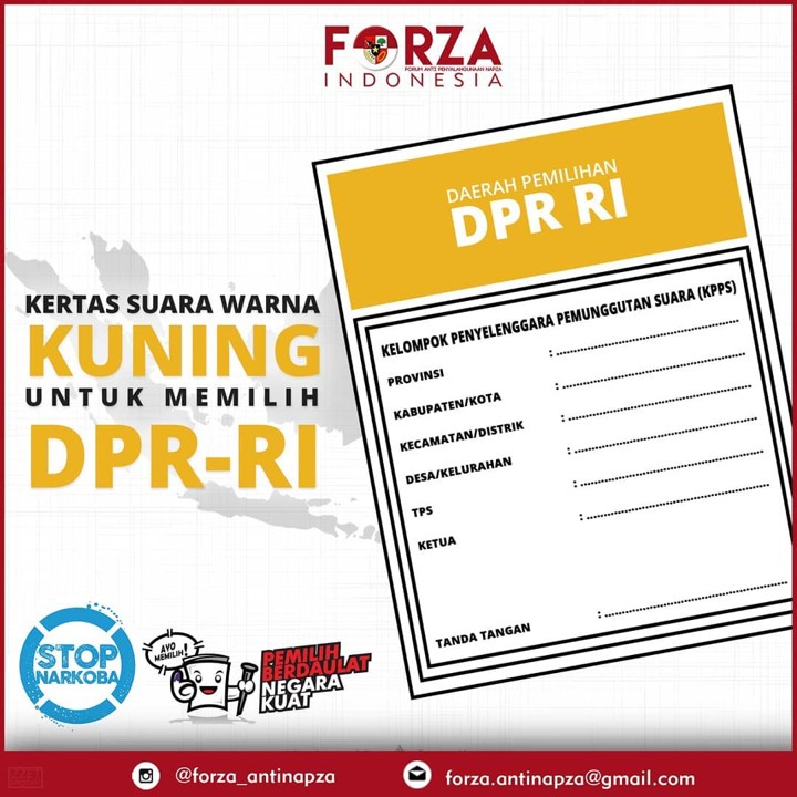 Surat Suara DPR Berwarna Kuning