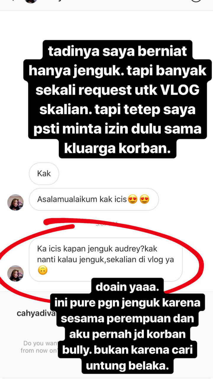 Ria Ricis Kesal Diisukan Sibuk Ngevlog Saat Jenguk Audrey Korban Pengeroyokan di Pontianak