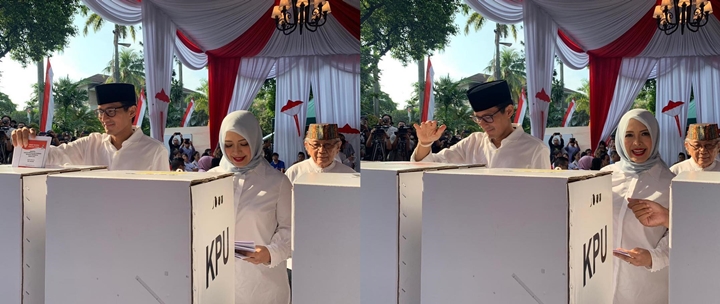  Masih Dengan Nuansa Biru, Penampilan Istri Sandiaga Nur Asia saat Nyoblos Jadi Sorotan