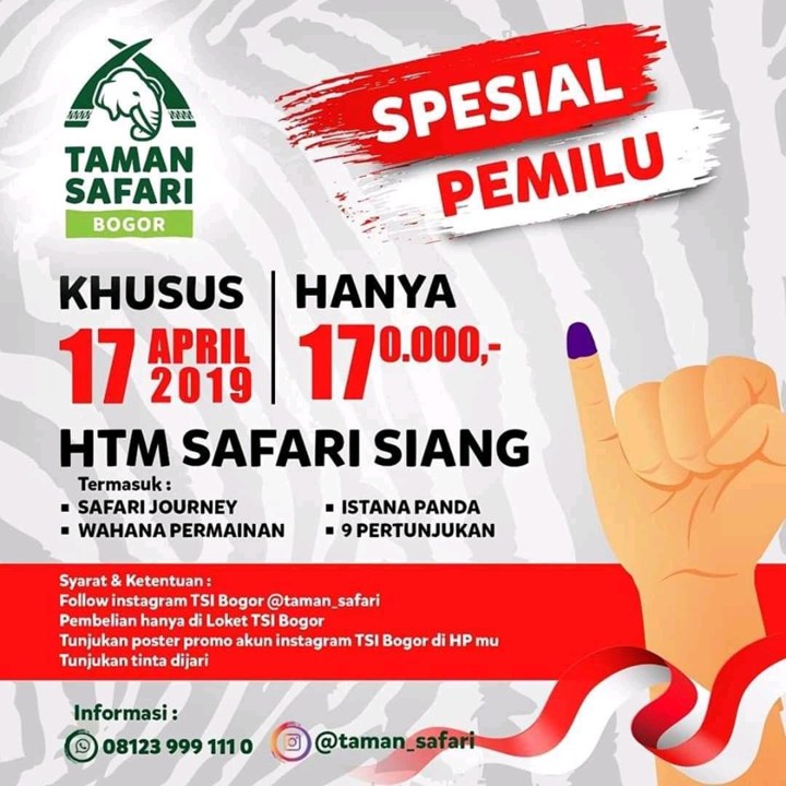 Taman Safari Bogor Tawarkan promo Menarik di 17 April