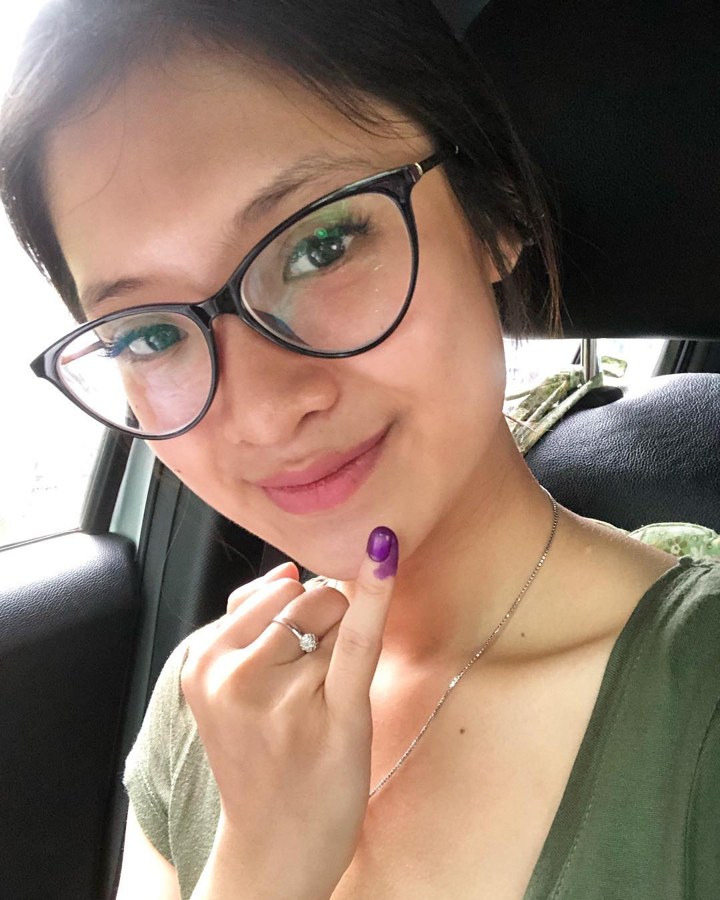 Vinessa Inez Cantik Tanpa Pakai Make Up Saat Nyoblos