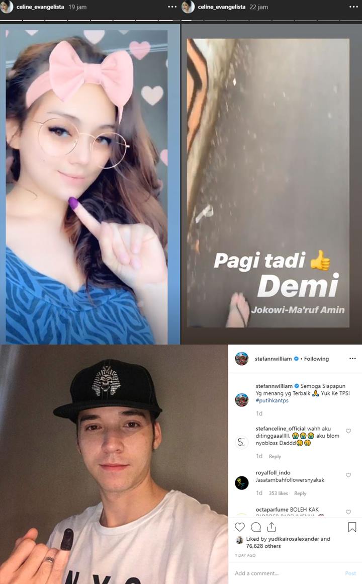 Celine Evangelista Pose Imut Usai Nyoblos