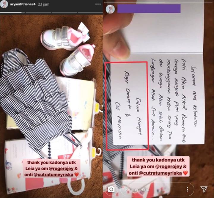 Hadiah Dari Roger Danuarta dan Cut Meyriska