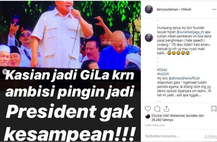 Istri Andre Taulany Hina Prabowo Gila