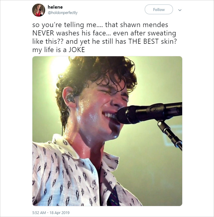 Shawn tak pernah cuci muka
