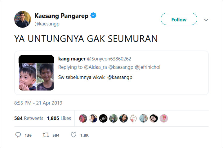 Kaesang Pangarep \'Ngegas\' Saat Foto Kecilnya Dibandingkan dengan Jan Ethes, Gibran Rakabuming Raka Ngakak