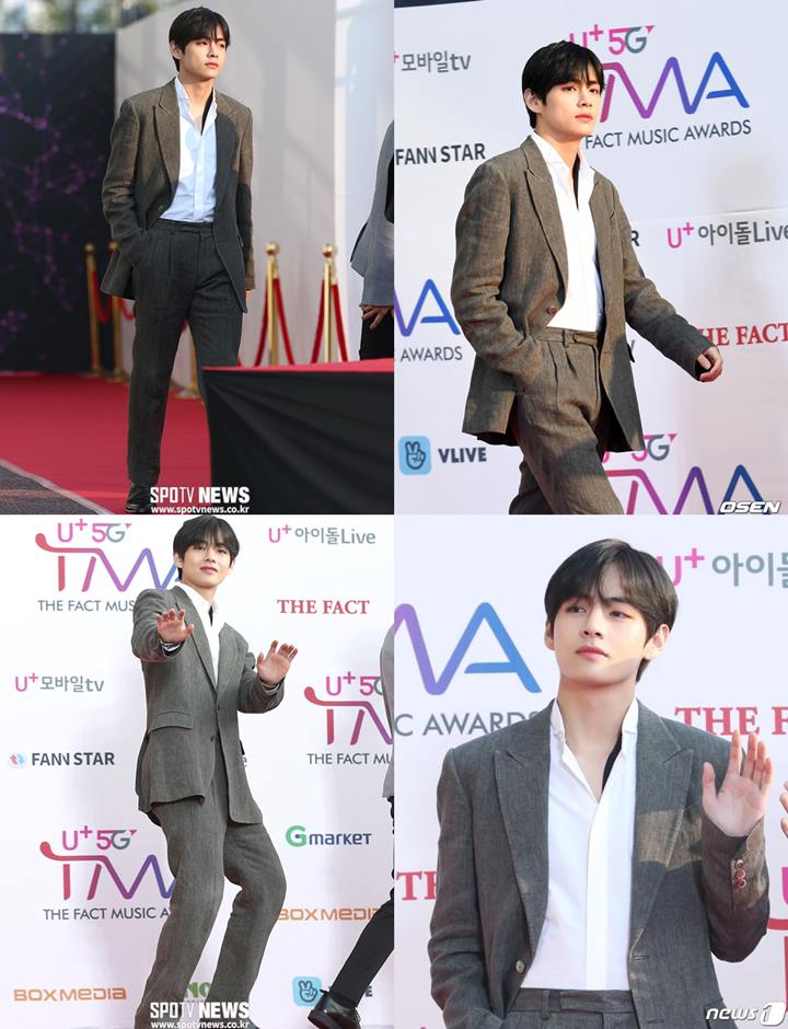 The Fact Music Awards 2019: V BTS Ganteng Banget dengan Rambut Hitam