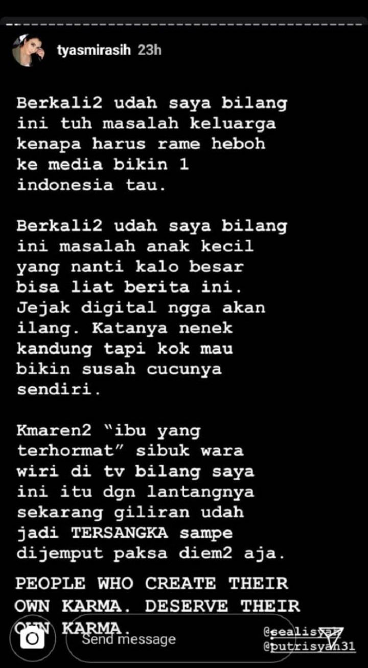 Instagram Tyas Mirasih