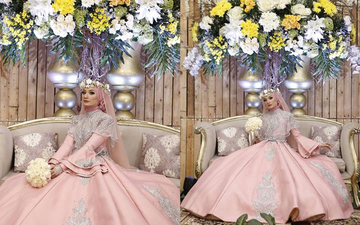 Paduan Pink dan Abu-Abu untuk Gaun Pengantin