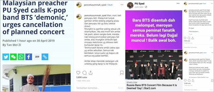 Pemuka Agama Malaysia Sebut BTS Setan