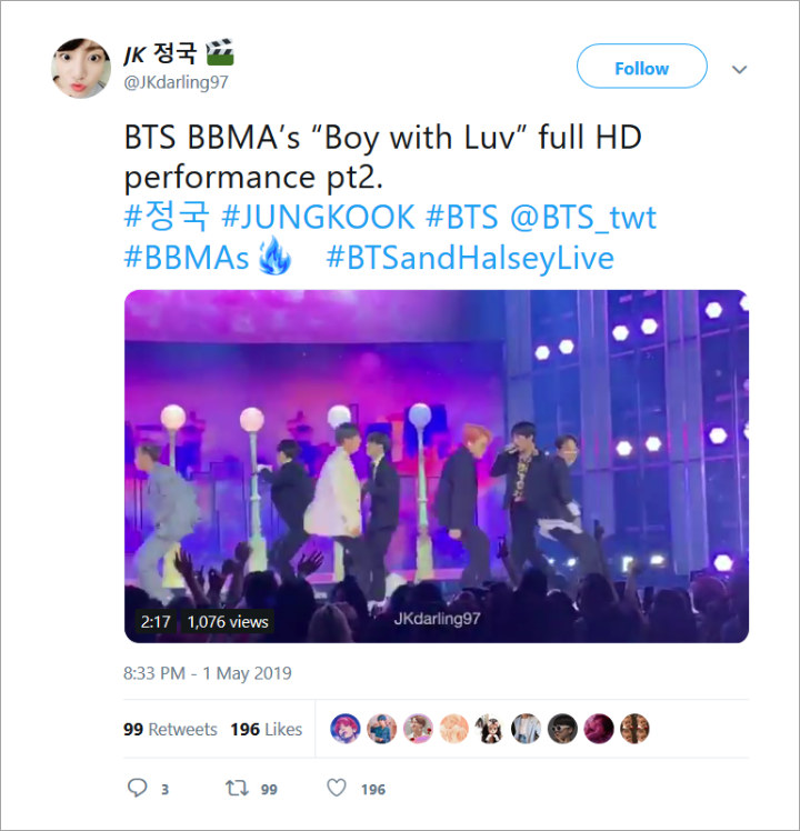Billboard Music Awards 2019: Intip Meriahnya Penampilan BTS Dan Halsey Nyanyikan \'Boy Woth Luv\'