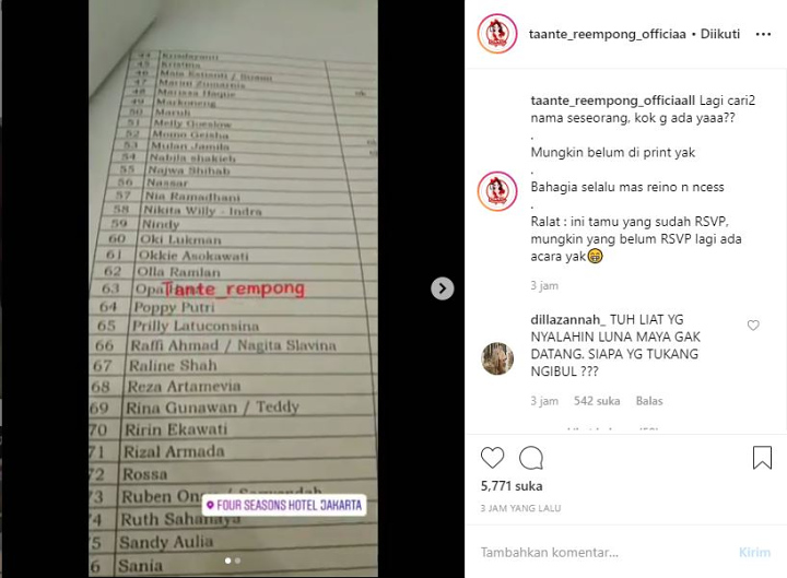 Syahrini Dituduh Bohong Undang Luna Maya Ke Resepsi Pernikahan Usai Bukti Daftar Tamu Beredar