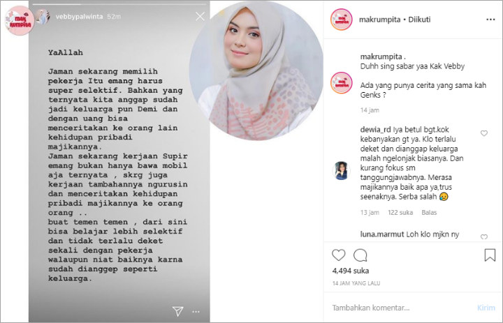Instagram Story Vebby Palwinta