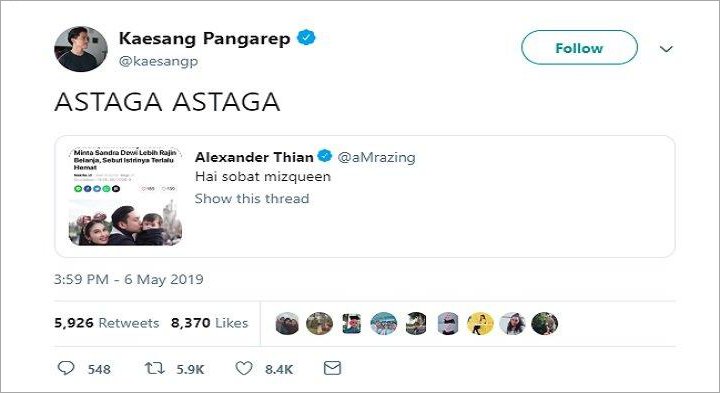 Reaksi Kocak Kaesang