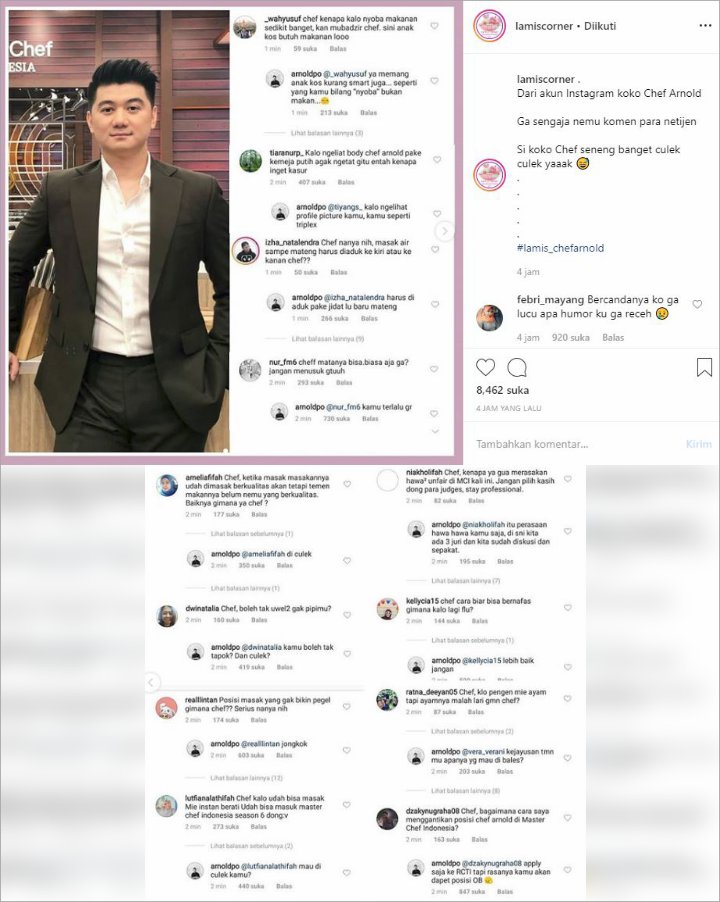 Chef Arnold Master Chef Indonesia Dicibir Sombong Gara-Gara Beri Balasan Judes