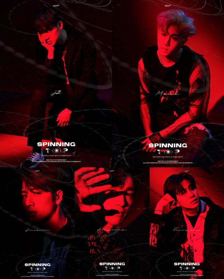 GOT7 Seram Bermandikan Cahaya Merah Dalam Foto Teaser Comeback \'Spinning Top\'