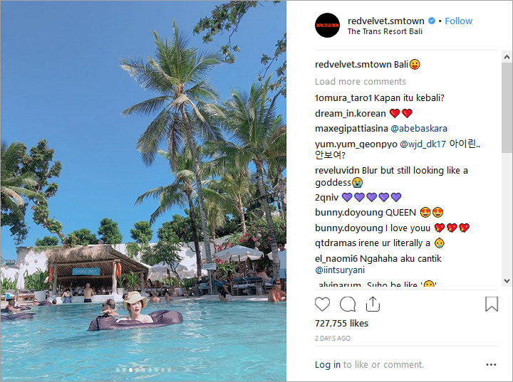 Irene Red Velvet Bagikan Foto-Foto Di Bali, Video Berendam Bikin Fans Takut Puasa Batal