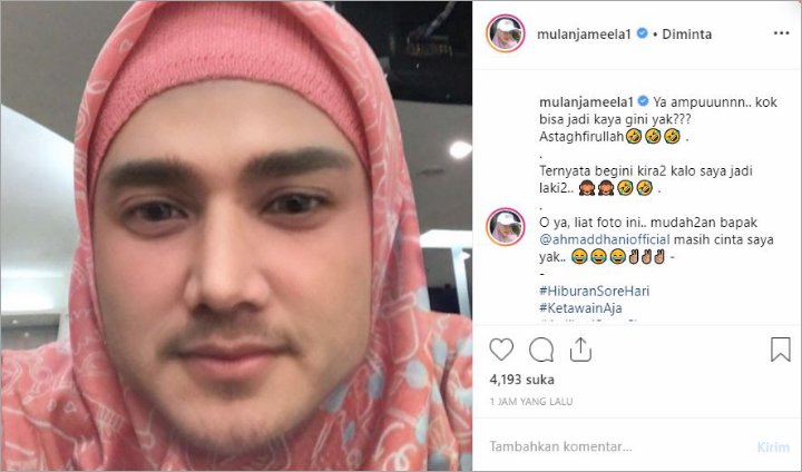 Mulan Jameela Jadi \'Pria Berkumis\' Usai Pakai Aplikasi Snapchat, Minta Ahmad Dhani Untuk Tetap Cinta