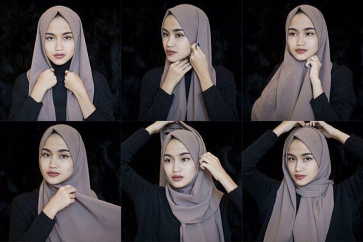 Tutorial Hijab Pashmina Rawis Simple
