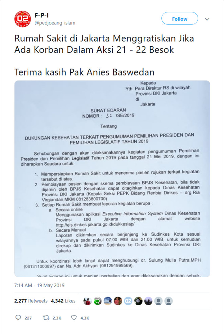 Surat Edaran Dinkes DKI