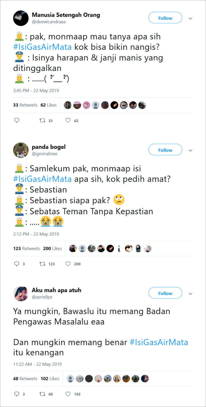 Tweet Kocak Pasca Demo 22 Mei