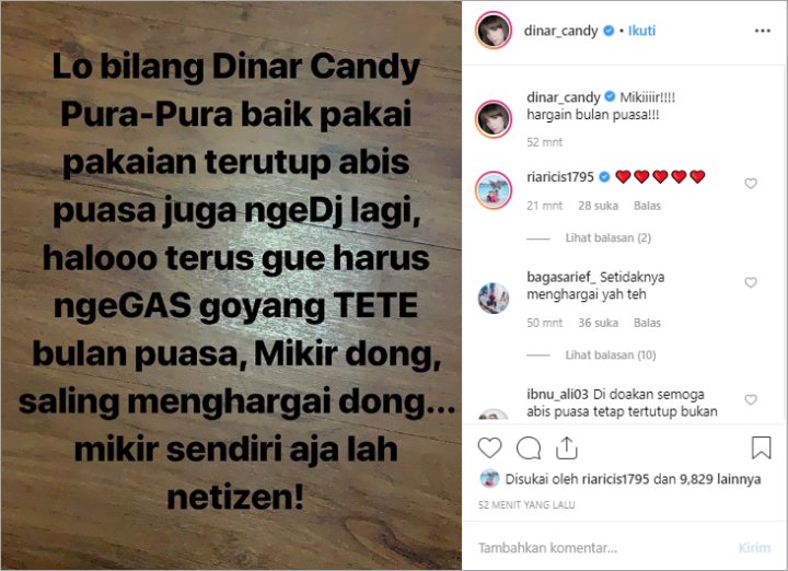 Dinar Candy Beri Jawaban Ngegas usai Berhijab Dituding Pencintraan di Bulan Ramadan