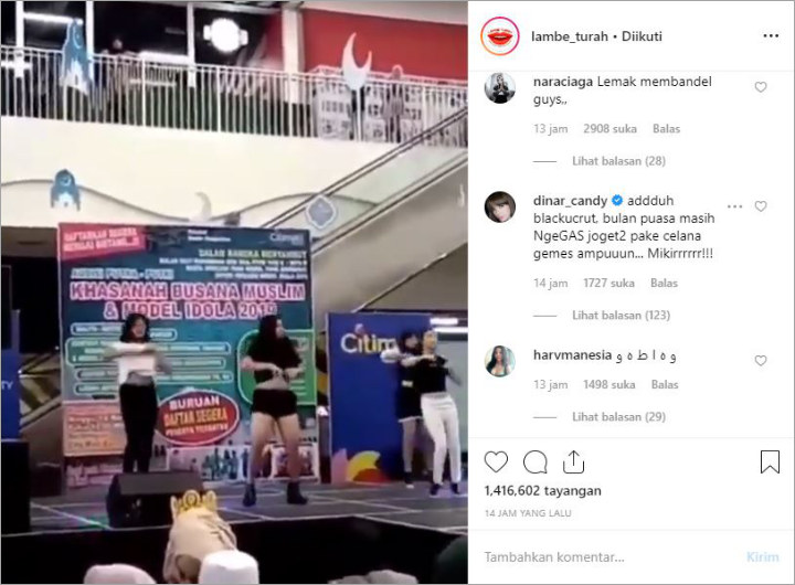 Komentar Dinar Candy Soal Joget Seksi Saat Bulan Puasa di Akun Gosip Ramai Disindir