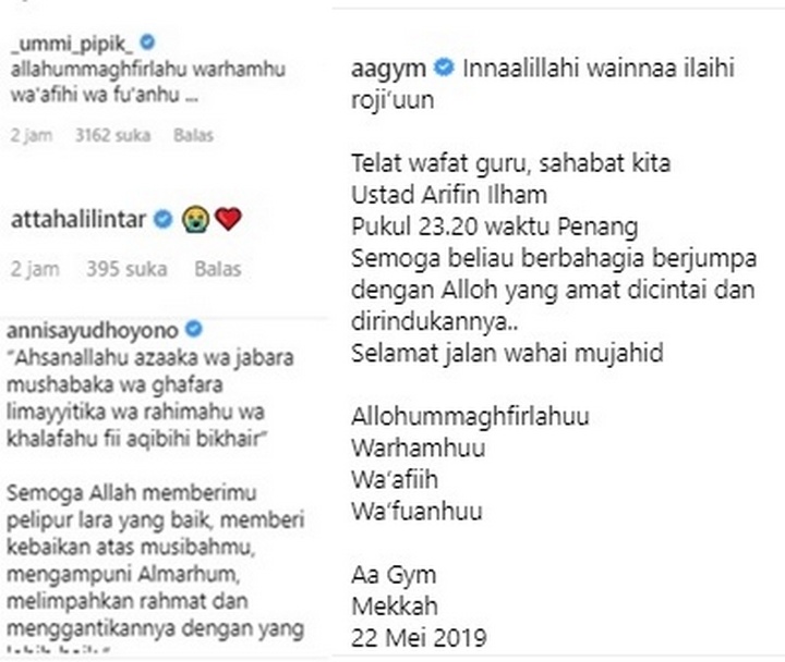 Artis Berduka Ustaz Arifin Ilham