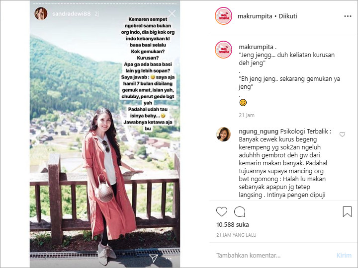 Sandra Dewi Komplain