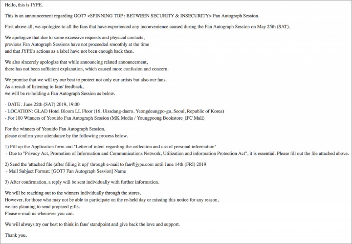 Fans GOT7 Ngamuk Gara-Gara Diperlakukan JYPE Seperti Kriminal Saat Fansign