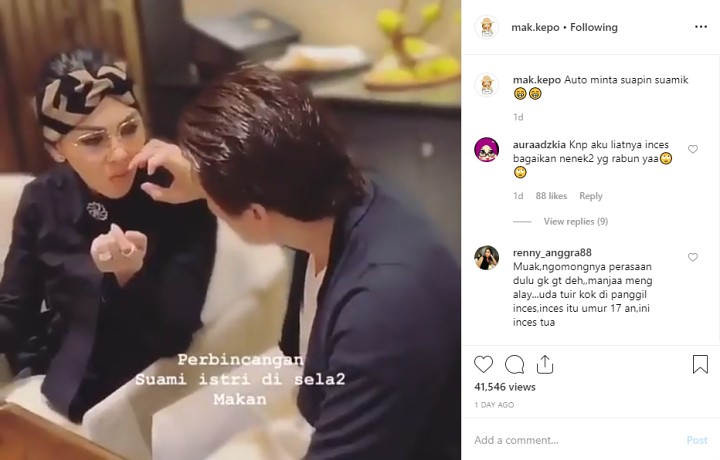 Reino Mesra Bersihkan Hidung Syahrini