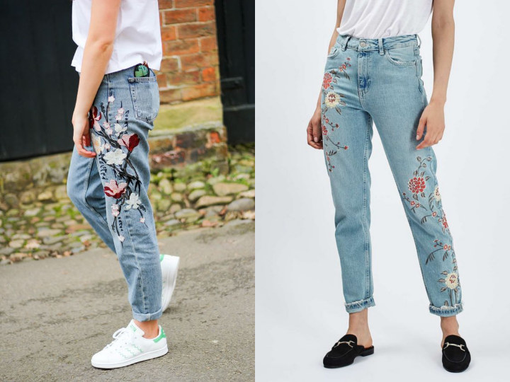  Penampilan Berwarna Dengan Celana Jeans Motif
