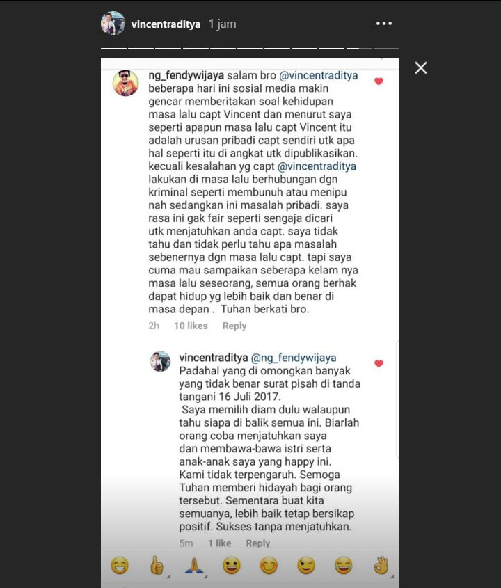 Klarifikasi Vincent Raditya