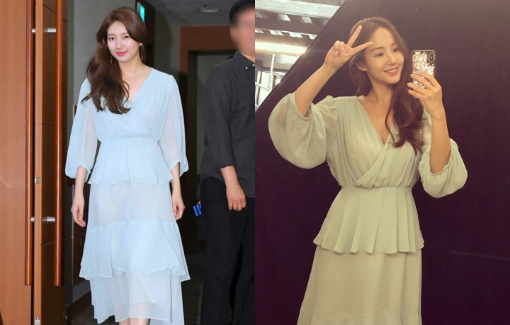 Suzy dan Park Min Young Kedapatan Pakai Gaun Sama Persis, Siapa Lebih Cocok?