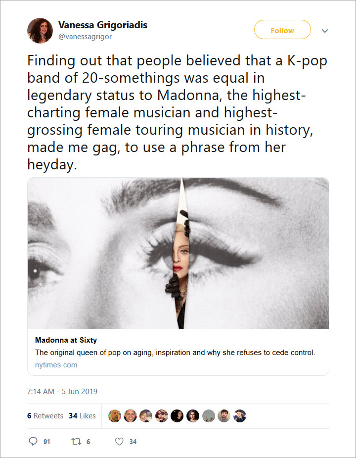 BTS Dihina Jurnalis Amerika Tak Selevel dengan Madonna