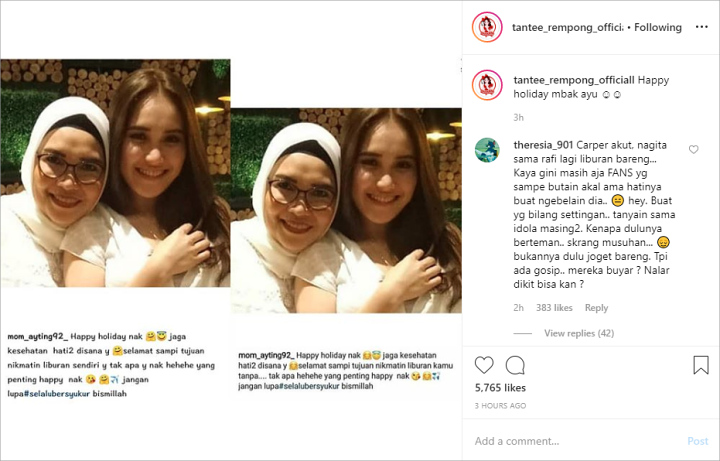 Caption Ibu Ayu Ting Ting