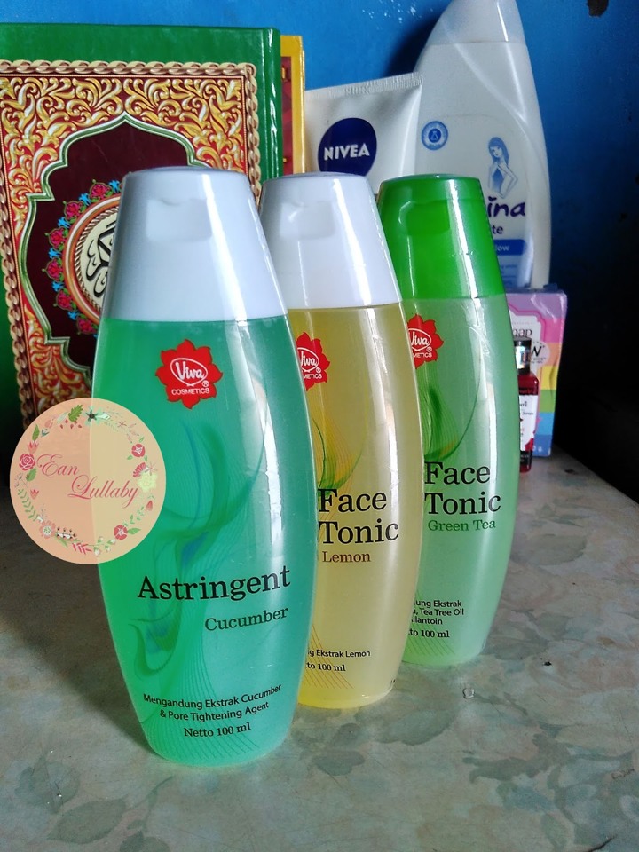 Viva Face Tonic Lemon, Astringent Cucumber, Green Tea, Toner Berkualitas dan Murah Meriah