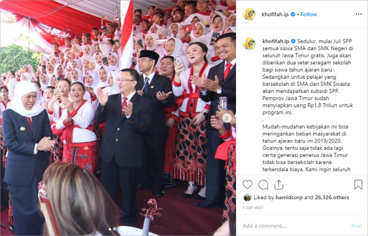 Jatim Gratiskan SPP SMA-SMK, Warganet Mendadak Ingin Sekolah Lagi
