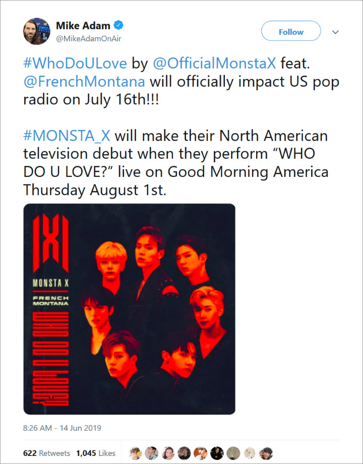 Monsta X Bakal Promosikan Lagu Inggris Baru \'Who Do U Love\' Di Radio Pop Amerika